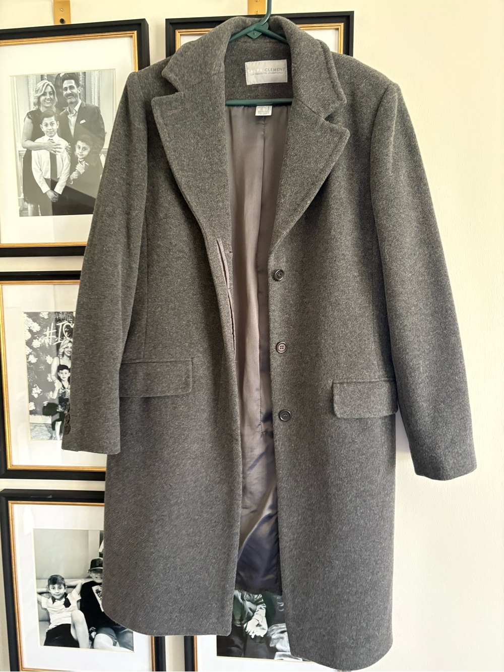 Women’s Gray Wool-Blend Pea Coat by Marc Clement